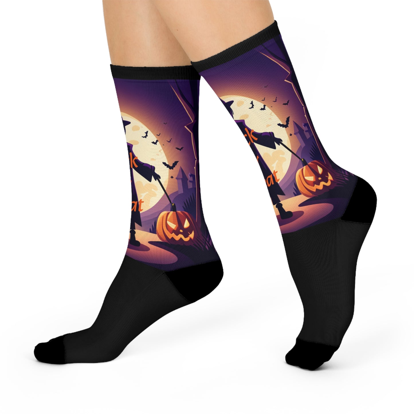 Halloween Witch Trick or Treat Cushioned Crew Socks