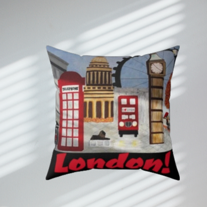 I love London Throw Pillow (Black)